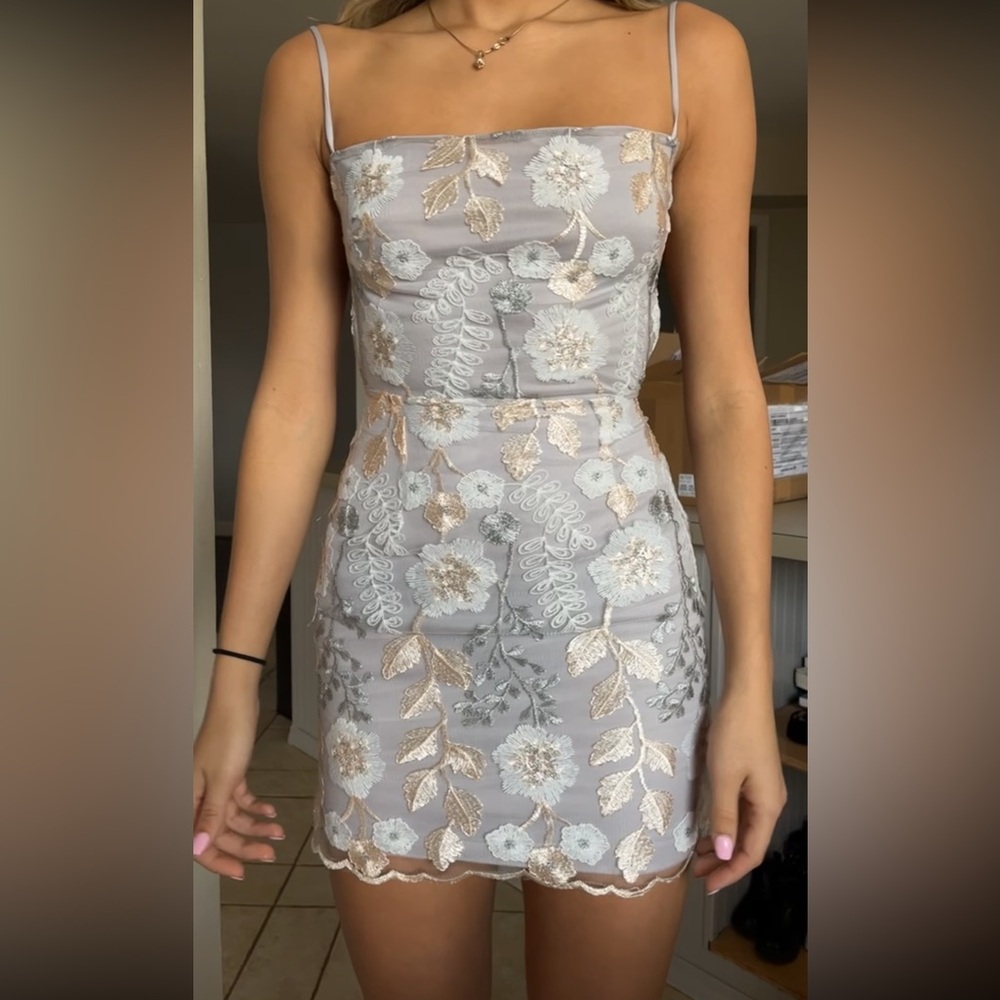 Elegant Floral Embroidered Dress